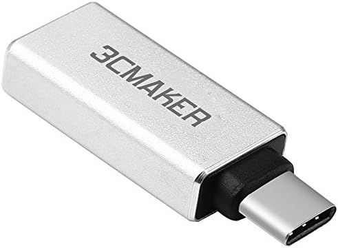 (3CMaker) Type-C to Type A USB 3.0 Female Adapter for Apple New Macbook 12 Inch,ChromeBook Pixel, Nokia N1 Tablet and Other Type-C Devices(White)