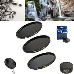 Neutral Graufilter Set bestehend aus ND4, ND8, ND64 Filtern 77mm inkl. Stack Cap Filtercontainer + Pro Lens Cap mit Innengriff