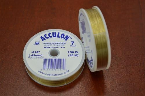 Metallic Gold .018 Acculon 7 Strands Beading Wire 100 Feet 1 Pc