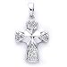 Sterling Silver Cubic Zirconia Rhodium Plated Cross Pendant