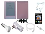 Premium Accessories Bundle for Amazon Kindle DX Wireless Reading Device (9.7" Display) includes: (Pink Silicone Skin case Cover + USB Car Charger + USB Travel Charger + White USB Straight Data Cable + white 3.5mm retractable Aux cable + LCD Screen Protector + White Stereo earphone + Fishbone Keychain)