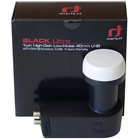 Inverto IDLB-QUDL 40 Uni-Twin LNB Ultra (diametro feed 40 mm) per ricevitori satellitari analogici e digitali, colore: Nero