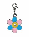 Charm Clip - P30 - Enamel Flower ~ Pink & Blue
