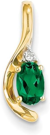 14k Gold Diamond & Genuine Emerald pendant, Pendants for Necklace, Women Jewelry