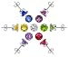 6 MM Round 7 Color Cubic Zirconia .925 Sterling Silver Post Friction Back Stud Earrings Set