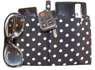 Small Drop In Purseket Organizer Tidies Up Your Purse! - Black White Dots