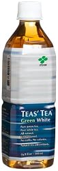 Teas' Tea Green White Unsweetened Tea, 16.9-Ounce Bottles (Pack of 12)