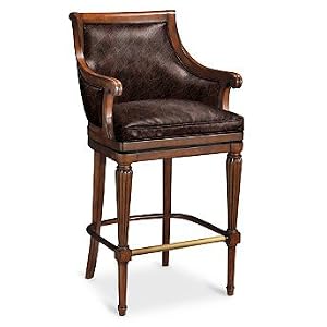 Lonsdale Leather Bar Stool - Espresso Fabric, Bar Height (30"H seat) - Frontgate