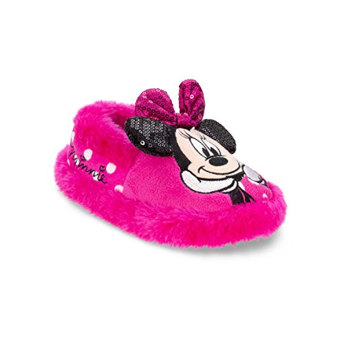 Disney Toddler Girls' Minnie Mouse Mickey Fuzzy Slide Slippers