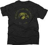 Iowa Hawkeyes Black Retro Mascot Rampage T-Shirt