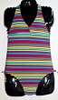 Girls Black/Multi Stripes One-Piece Swimsuit by In Gear. Sizes 4/5 to 14/16.