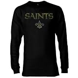 New Orleans Saints Black Go Long Thermal Long Sleeve Top