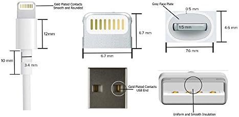 [Apple MFI Certified] iPhone 5 5S 6 6+ Charging Cables-8 Pin to USB Charger Cable-Fits iPad & iPod-Fastest data/sync & charging at the same time-Authentication Chip ensures no error messages (3 Pack)