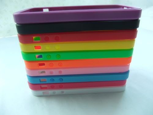 Lot of 10pcs 10 Colors New Hybrid Colorful Design TPU Silicon Bumper Frame Protective Case Cover Accessories for Iphone 5 5s Black White Blue Hotpink Green Yellow Orange Pink Red Purple