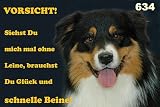 Metall - Warnschild Australian Shepherd