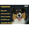 Metall - Warnschild Australian Shepherd