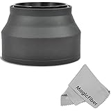 55MM Collapsible Rubber Lens Hood for Camera Lens with 55MM Filter Thread + MagicFiber Microfiber Lens Cleaning Cloth