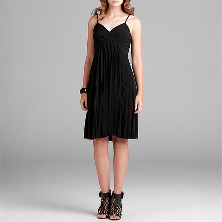 Max & Cleo Black Pleated Skirt Dress, X-Small