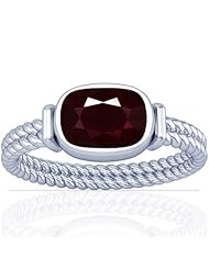 18K White Gold Cushion Cut Ruby Solitaire Ring