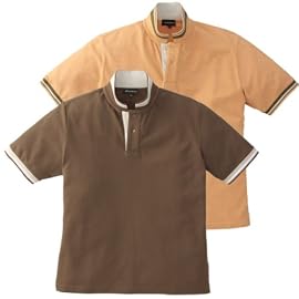 Eddie Bauer(エディー・バウアー) 半袖ティッピングスタンドカラーソリッドポロ