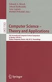 Computer Science -- Theory and Applications: 7th International Computer Science Symposium in Russia, CSR 2012, Niszhny Novgorod, Russia, July 3-7, ... Computer Science and General Issues)