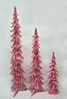 Pre-Lit Pink Alpine Tinsel Christmas Tree 3-Piece Set 2' 3' 4'