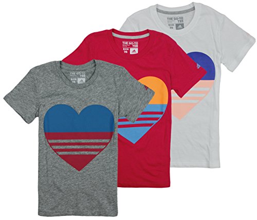 Adidas Big Girls Lovely Heart Short Sleeve Tee