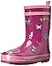Kidorable Purple Butterfly Natural Rubber Rain Boots w/Pull On Heel Tab