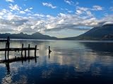 IMAGE OF Morning on Lake Atitlan with Toliman Volcano, Panajachel, Solola, Western Highlands, Guatemala Premium Photographic Poster Print by Cindy Miller Hopkins, 56x42