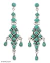 Earrings, 'Sky Goddess' 0.8" W 3" L