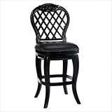 Braxton 26" Black Leather Swivel Counter Stool