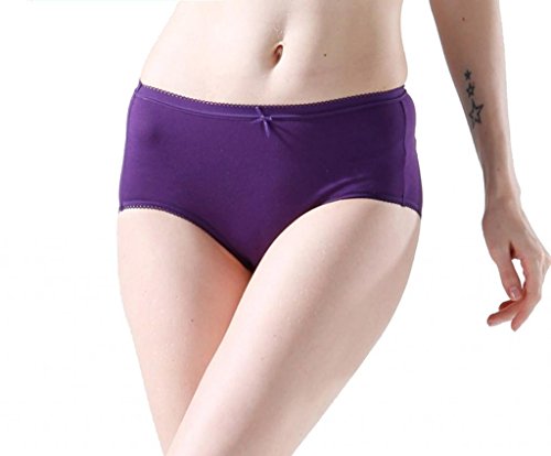 Newstep Women's Cotton Lace Leak Proof Sanitary Soft Panties Underwear (4 Pack)