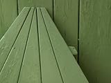 IMAGE OF Green Painted Wooden Plank Bench Stretched Canvas Poster Print, 24x32