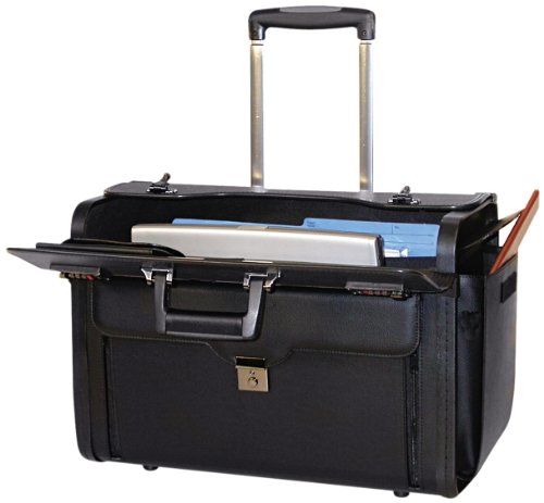 Bond Street, Ltd. 456110BLK Rolling Computer/Catalog Case, Koskin, 19 x 9 x 15-1/2 Inches, Black