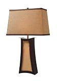 Dimond D1834 17-Inch Width by 31-Inch Height Convergence Table Lamp in Wood and Natural Linen with Woodlawn Toast Linen Shade with Gold Fabric Liner