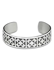Sterling Silver Eskimo Mask American Quilt Bracelet. Made in USA.