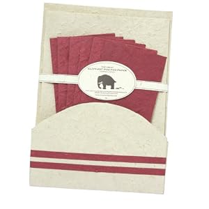 Elephant Poo Poo Paper Stationery Set - Burgundy