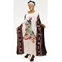 Royal African Lady Caftan Kaftan with Matching Headwrap - Available in Mustard, White with Blue, or White with Green