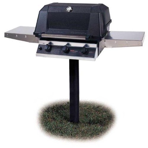 Mhp Gas Grills Whrg4dd Hybrid Propane Gas Grill W/ Searmagic Grids On In-ground Post