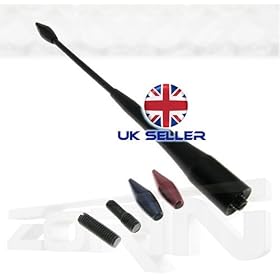 BLACK ALLOY BEE STING CAR AERIAL 3 DIFFERENT TIPS 5-6MM UNIVERSAL FITTING