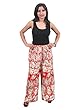 Mogul Boho Harem Pants Orange Elephants Print High Waist Palazzo Flare Leg Trouser