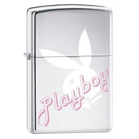 Zippo Playboy with Faded BunnyPocket Lighter (Silver, 5 1/2 x 3 1/2 cm)
