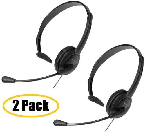 Panasonic 2 Pack Hands-Free Headset with Foldable Comfort Fit, Lightweight Headband &amp; Flexible, Optimum Voice Microphone For The Panasonic KX-TG7642M - KX-TG7643M - KX-TG7644M &amp; KX-TG7645M DECT 6.0 Link-to-Cell Cordless Phone &amp; Answering System