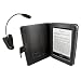 Navitech Genuine Napa Leather Flip Open Book Style Carry Case/Cover and Reading Night Light/Worm Light, 6-Inch (Black)