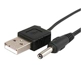 EFORCITY Premium Retractable USB Type A to 3.5mm Power Cable, Black. Compatible with: Any mini electronic devices with DC 3.5 mm plug (Flash Memory Card Reader / Portable Speakers / Portable Devices)