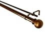 BCL Product Sourcing 125DBL48G Classic Ball Double Curtain Rod- Antique Gold Finish- 48-inch to 86-inch- 1.25-inch Diameter Pole