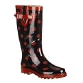 Women's Dot Town Rain Boots - Black/Red