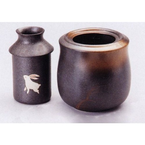 黒備前　酒燗器（小）　ウサギ　美濃焼