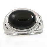 Men's-Jewelry: 14K Cats-Eye and Black Diamond ring