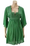 MAXSTUDIO SILK COTTON LYCRA EMPIRE MINI DRESS